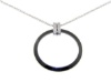 Zdjęcie Srebrny długi naszyjnik z czarnym kółkiem