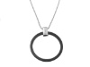 Zdjęcie Srebrny długi naszyjnik z czarnym kółkiem