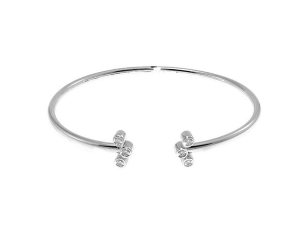 Obrazek Srebrna bransoletka typu bangle z cyrkoniami