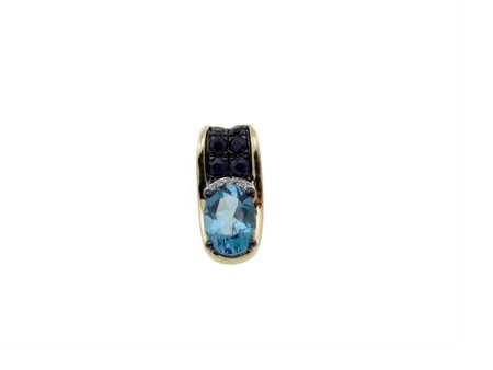 Obrazek Zawieszka Topaz London Blue, szafiry i diamenty