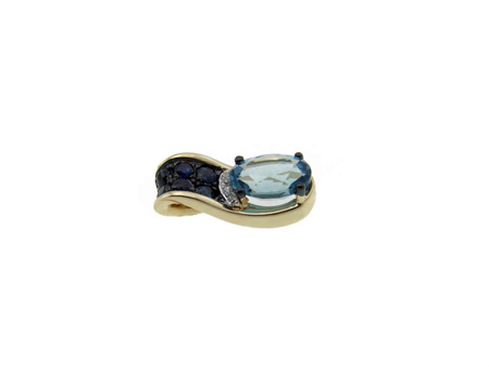 Obrazek Zawieszka Topaz London Blue, szafiry i diamenty