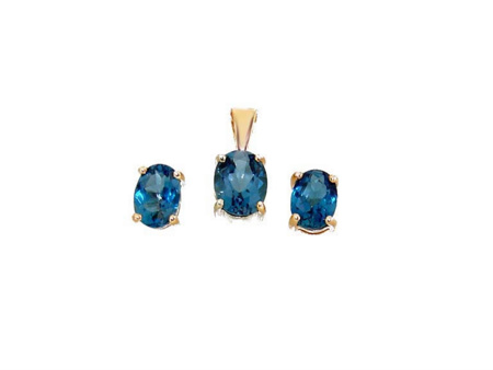 Obrazek Komplet złoty Topaz London Blue