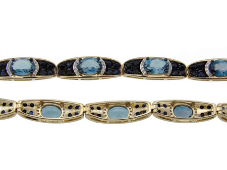 Obrazek Bransoletka London blue topaz, szafiry i diamenty