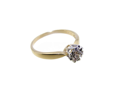 Obrazek Złoty pierścionek z diamentem 0,1 ct