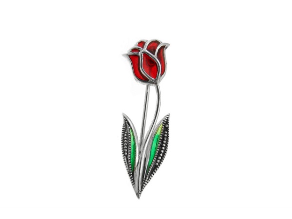 Obrazek Broszka czerwony tulipan