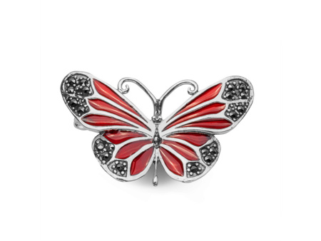 Obrazek Zawieszka broszka czerwony motyl