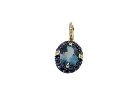 Obrazek Zawieszka Topaz London Blue i szafiry