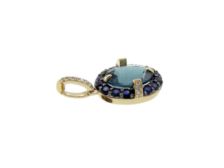 Obrazek Zawieszka Topaz London Blue i szafiry