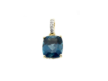 Obrazek Zawieszka Topaz London Blue i diamenty