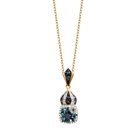 Obrazek Złota zawieszka z Topazem London Blue