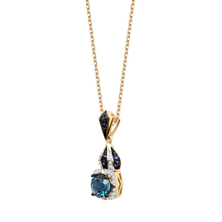 Obrazek Złota zawieszka z Topazem London Blue