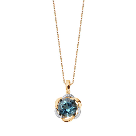 Obrazek Zawieszka z Topazem London Blue i diamentami