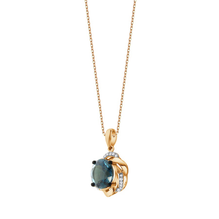 Obrazek Zawieszka z Topazem London Blue i diamentami