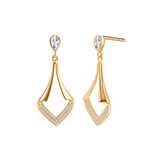 Obrazek Kolczyki z cyrkoniami srebro pozłacane