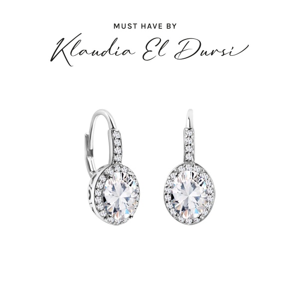 Obrazek Srebrne kolczyki z cyrkoniami karmazycja