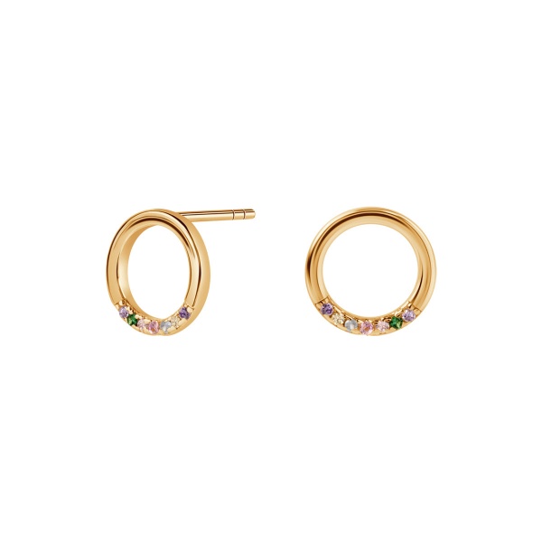 Obrazek Kolczyki kółeczka z kamieniami nano