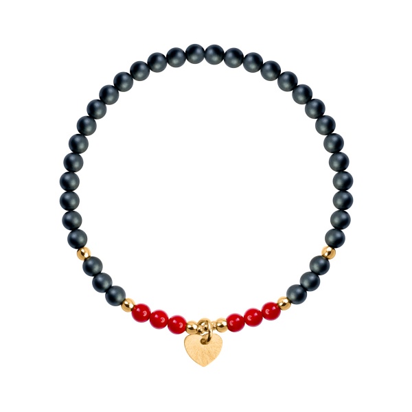 Obrazek Bransoletka ze złotym sercem Grafito