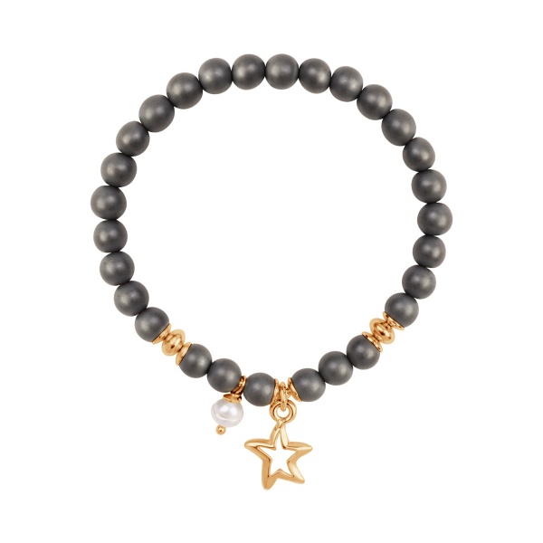 Obrazek Bransoletka z hematytem, gwiazdą i perłą
