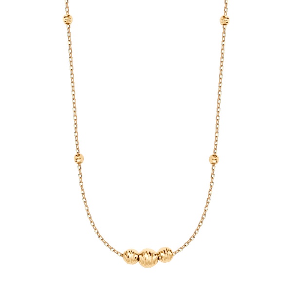 Obrazek Złoty naszyjnik z diamentowanymi kuleczkami
