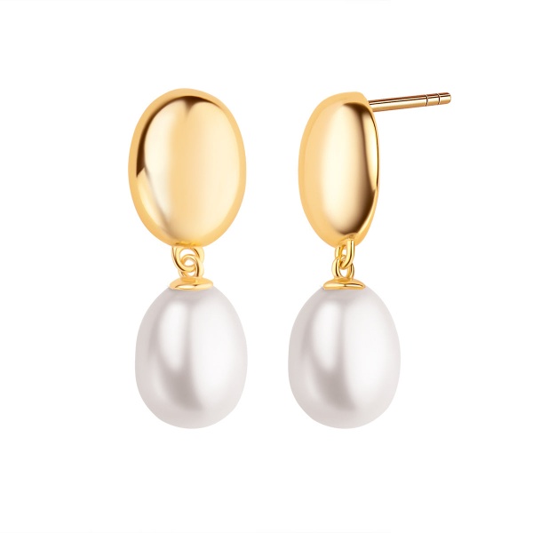 Zdjęcie Kolczyki z perłą srebro pozłacane