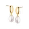 Zdjęcie Kolczyki z perłą srebro pozłacane