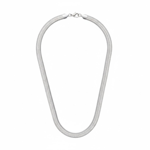 Zdjęcie Srebrny naszyjnik szeroka żmijka