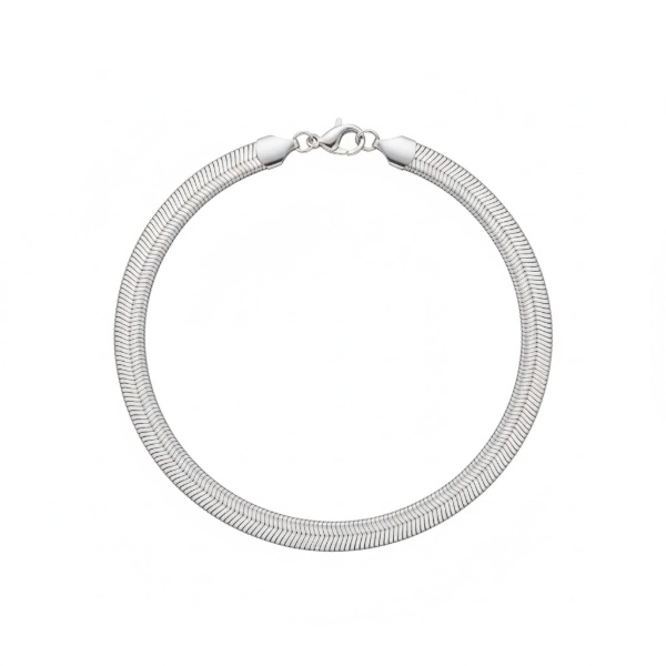 Zdjęcie Srebrna bransoletka szeroka żmijka