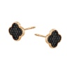 Zdjęcie Złote kolczyki koniczyny z czarnymi cyrkoniami