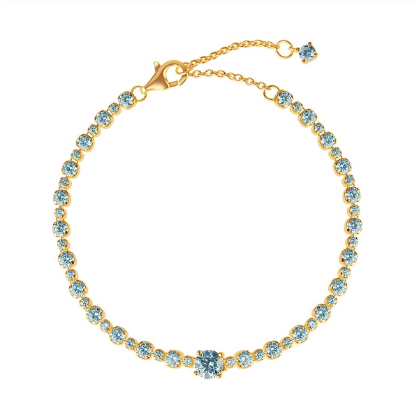 Zdjęcie Bransoletka z błękitnymi cyrkoniami srebro pozłacane