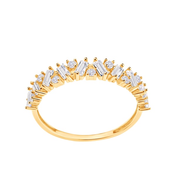 Zdjęcie Złoty pierścionek obrączka z cyrkoniami