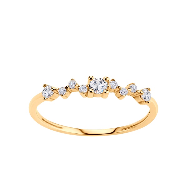 Zdjęcie Złoty pierścionek obrączka z cyrkoniami