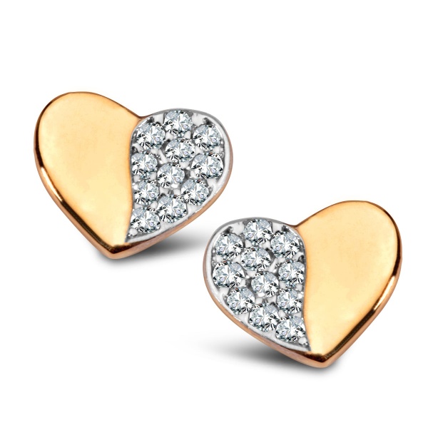 Zdjęcie Kolczyki złote serduszka z cyrkoniami