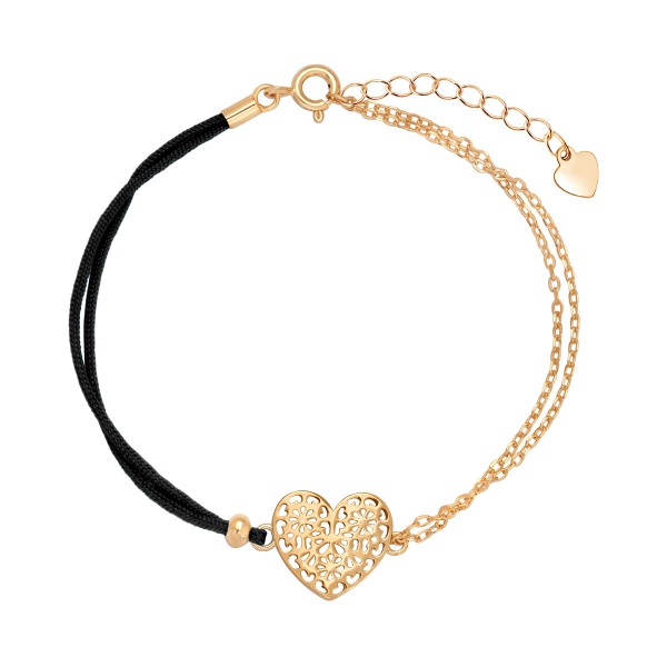 Zdjęcie Bransoletka ze sznurkiem i sercem