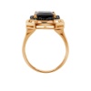 Zdjęcie Złoty pierścionek 333 prostokątny czarna cyrkonia okazały