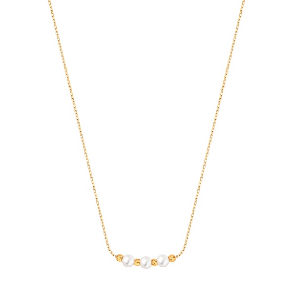 Zdjęcie Złoty naszyjnik z perłami 333 Verona – Naturalne perły słodkowodne