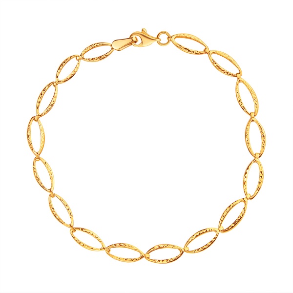Zdjęcie Złota bransoletka 333 – ogniwa łódki szlifowane