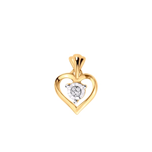 Zdjęcie Złota zawieszka serce z diamentami