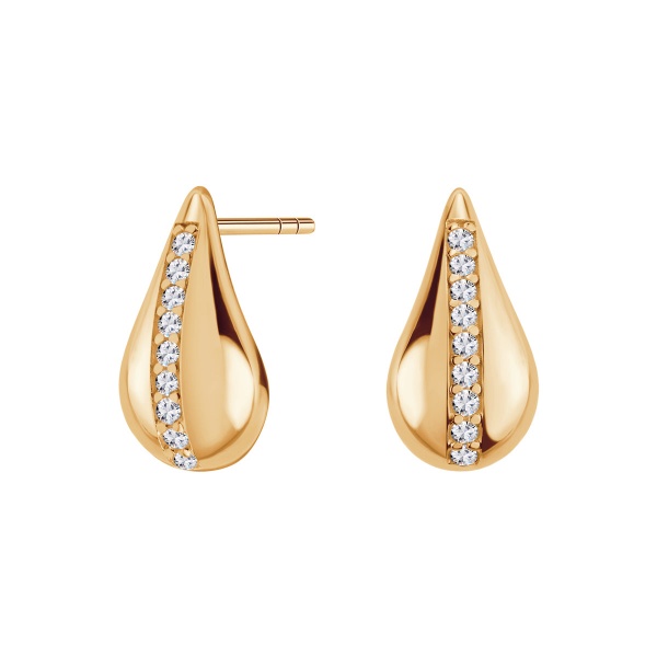 Zdjęcie Złote kolczyki łezki z cyrkoniami próba 333 – błyszczące