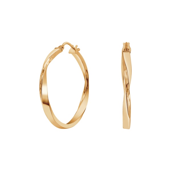 Zdjęcie Kolczyki koła skręcone 14K średnica 3 cm