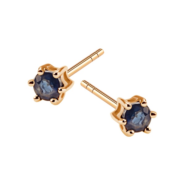 Zdjęcie Złote kolczyki z szafirami