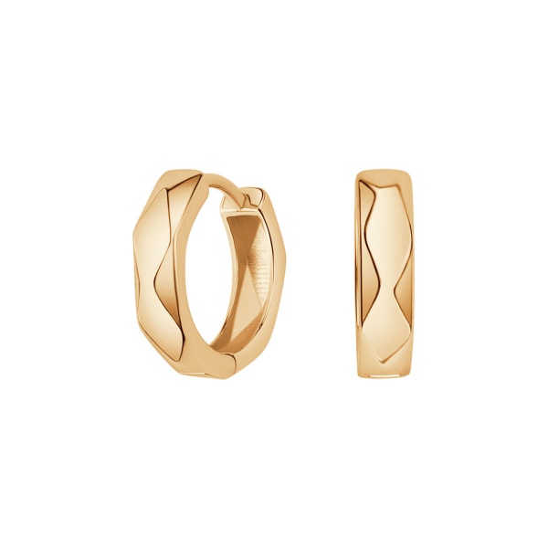 Zdjęcie Srebrne Kolczyki KOŁA 15mm Pozłacane 925 Fasetowane