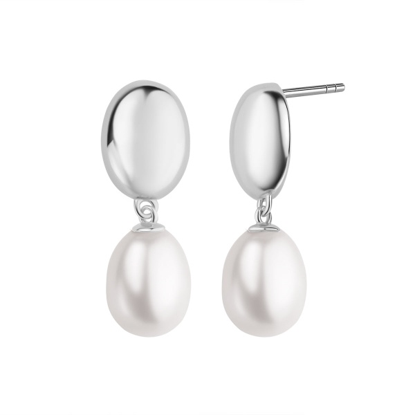 Zdjęcie Srebrne kolczyki z naturalna perłą Biwa