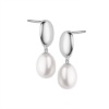 Zdjęcie Srebrne kolczyki z naturalna perłą Biwa