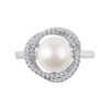 Zdjęcie Srebrny pierścionek z naturalną perłą Biwa i cyrkoniami